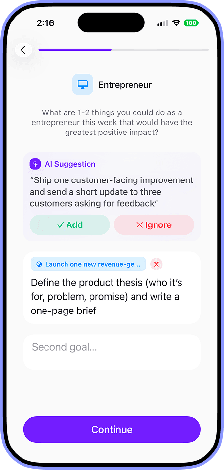 Get AI goal suggestions
