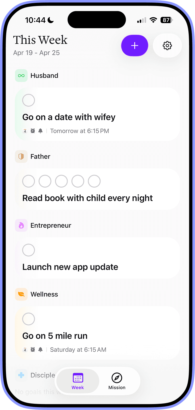 Harmony Weekly Planner app