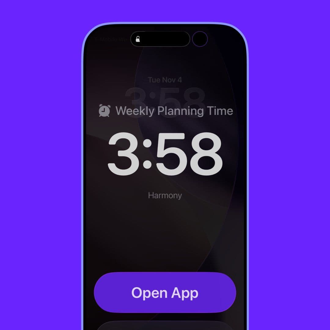 You can configure Alarm reminders for weekly planning in Harmony. This uses the native alarms feature on iOS that bypasses Do Not Disturb and volume being turned down.